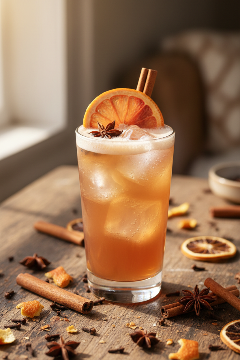 Grapefruit Spice Cider Mocktail Recipe
