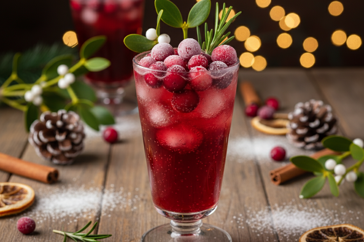 Mistletoe Berry Punch Mocktail Recipe