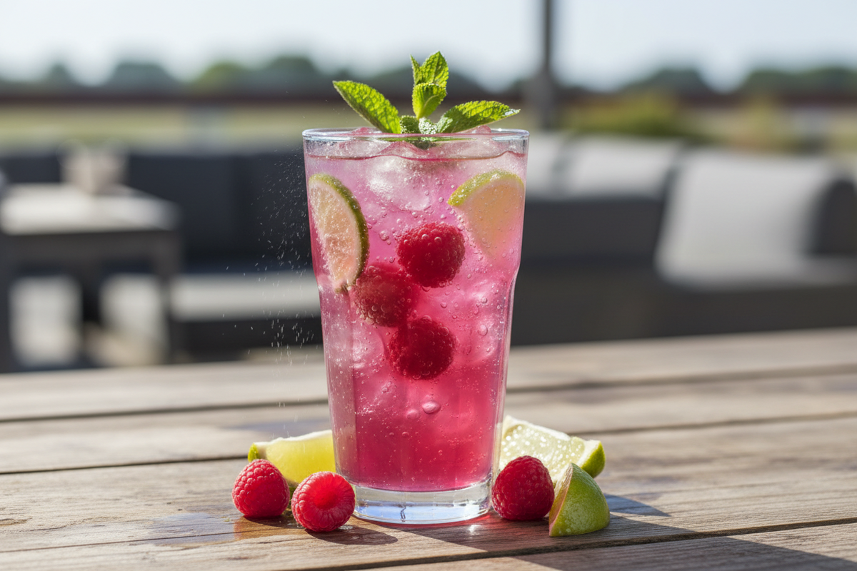 How to make a Raspberry Lime Vodka Soda