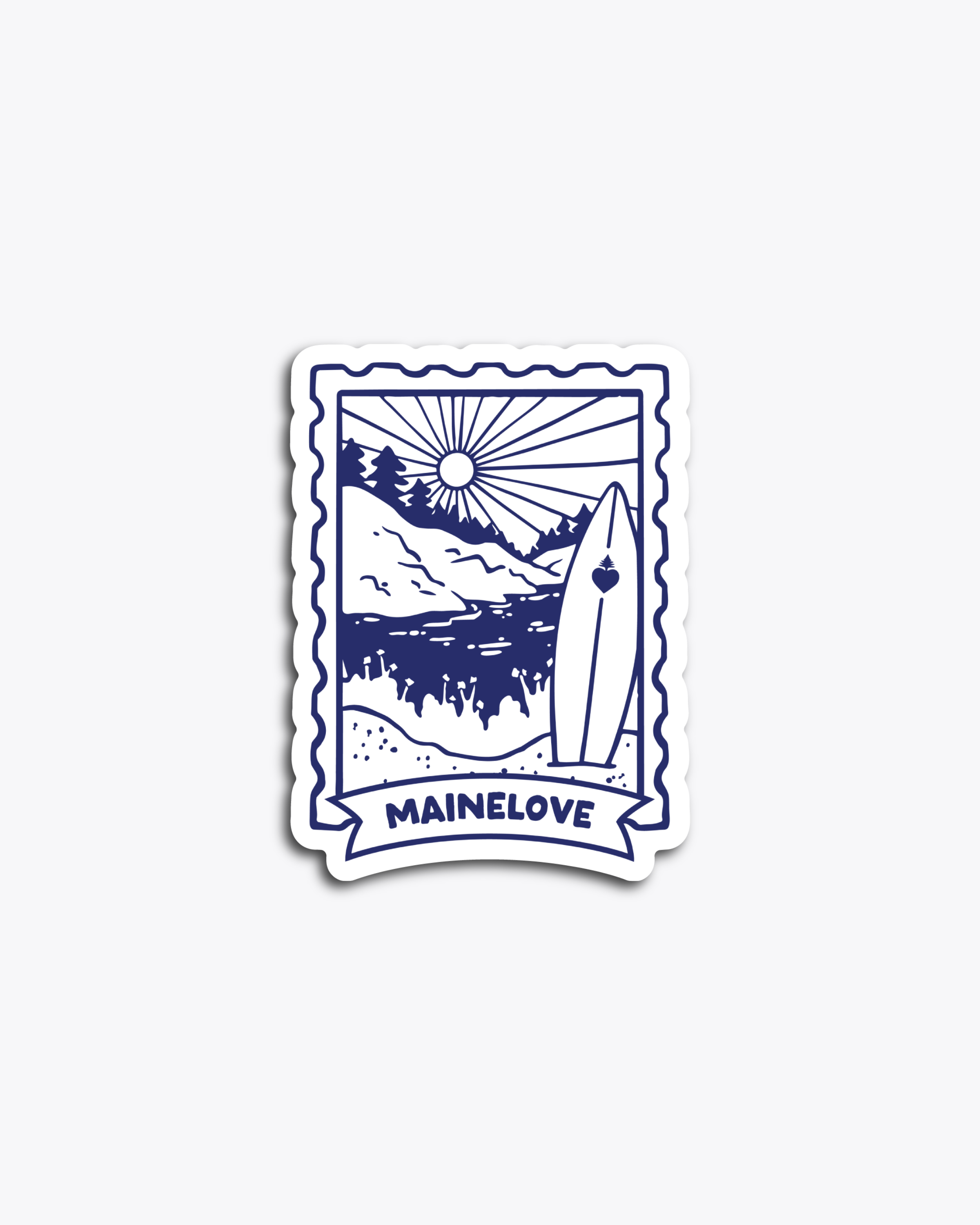 mainelove Postage 2" Sticker
