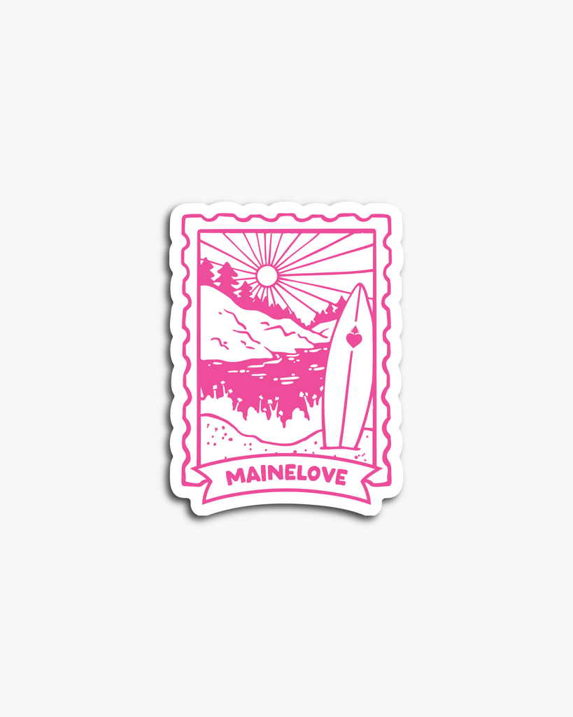 mainelove Postage 2" Sticker