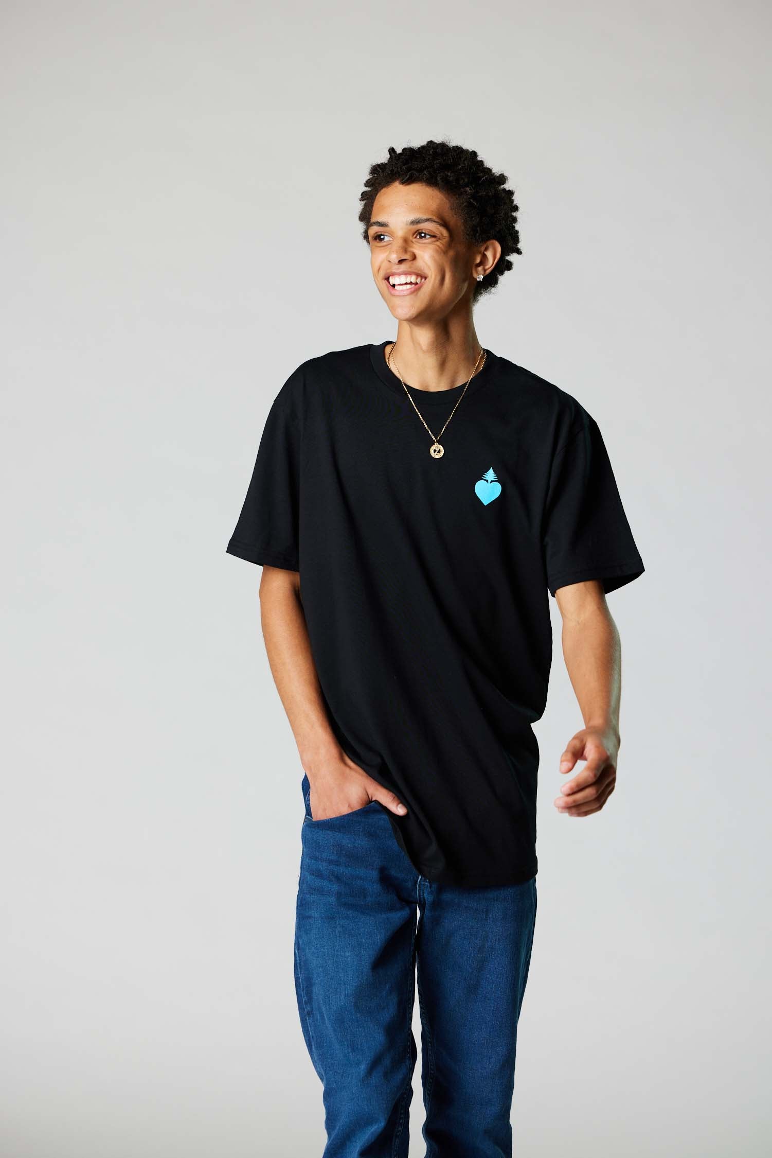 The OG mainelove tee (Black/Cyan)