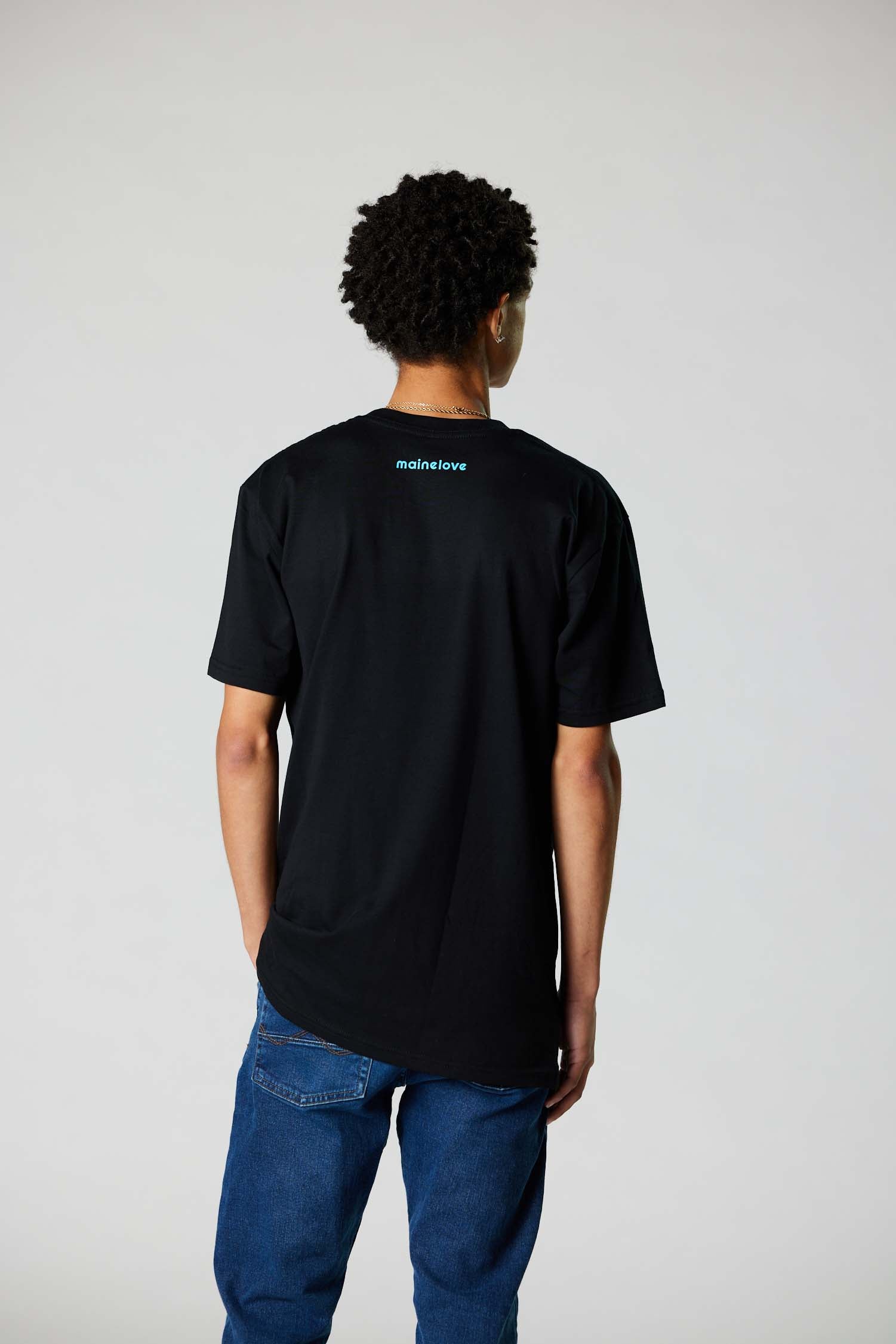 The OG mainelove tee (Black/Cyan)