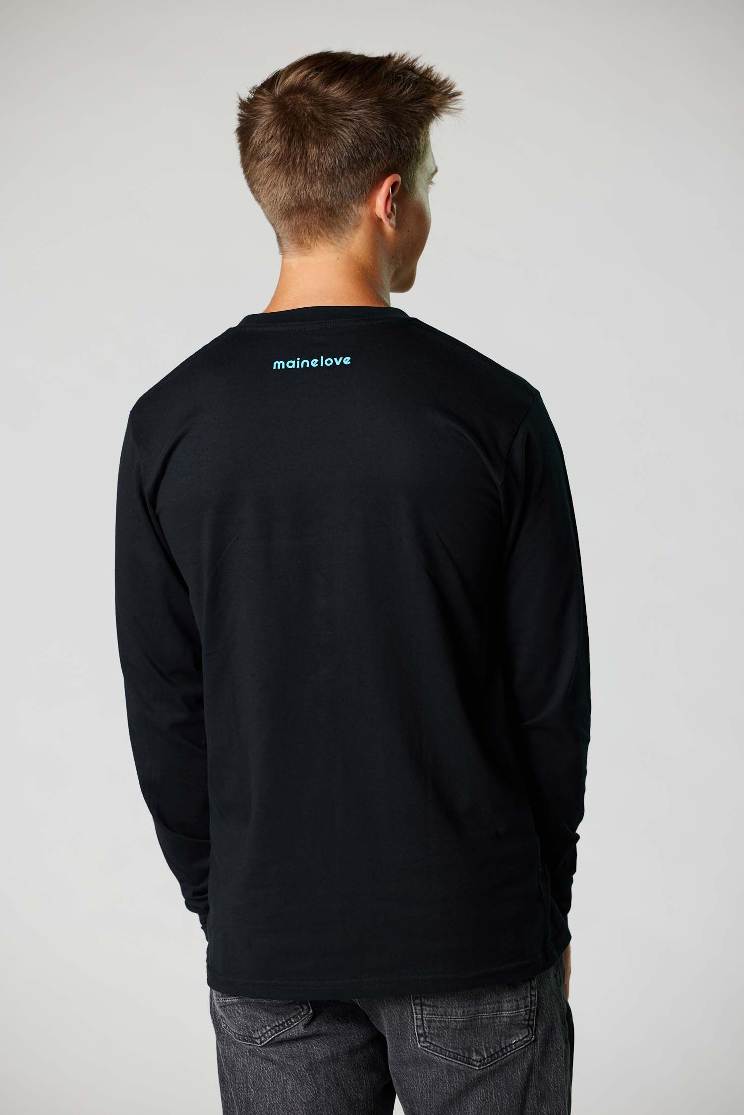 The OG mainelove long-sleeve tee (Black/Cyan)