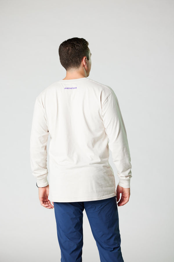 The OG mainelove long-sleeved tee (Bone/Purple)