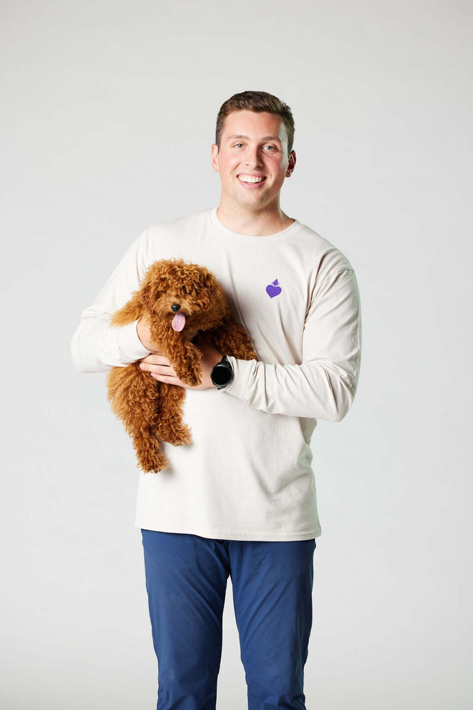 The OG mainelove long-sleeved tee (Bone/Purple)