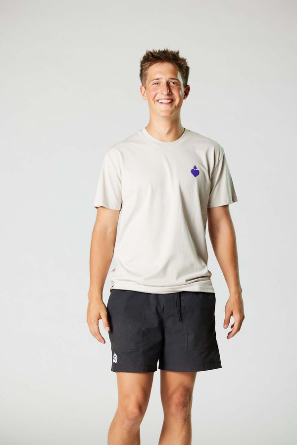 The OG mainelove tee (Bone/Purple)