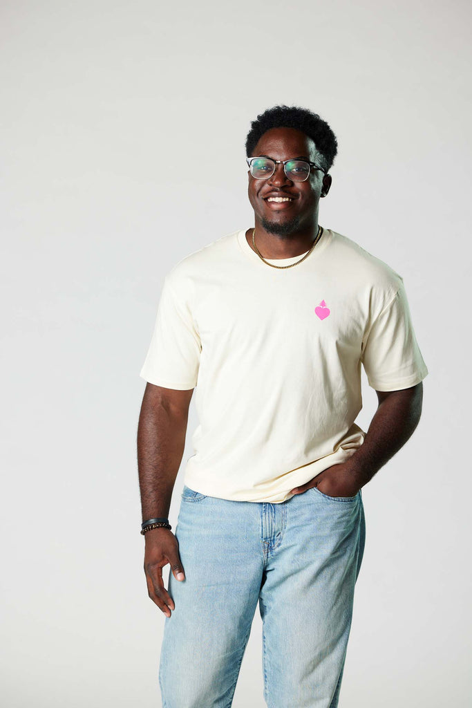 The OG mainelove tee (Ecru/Pink)