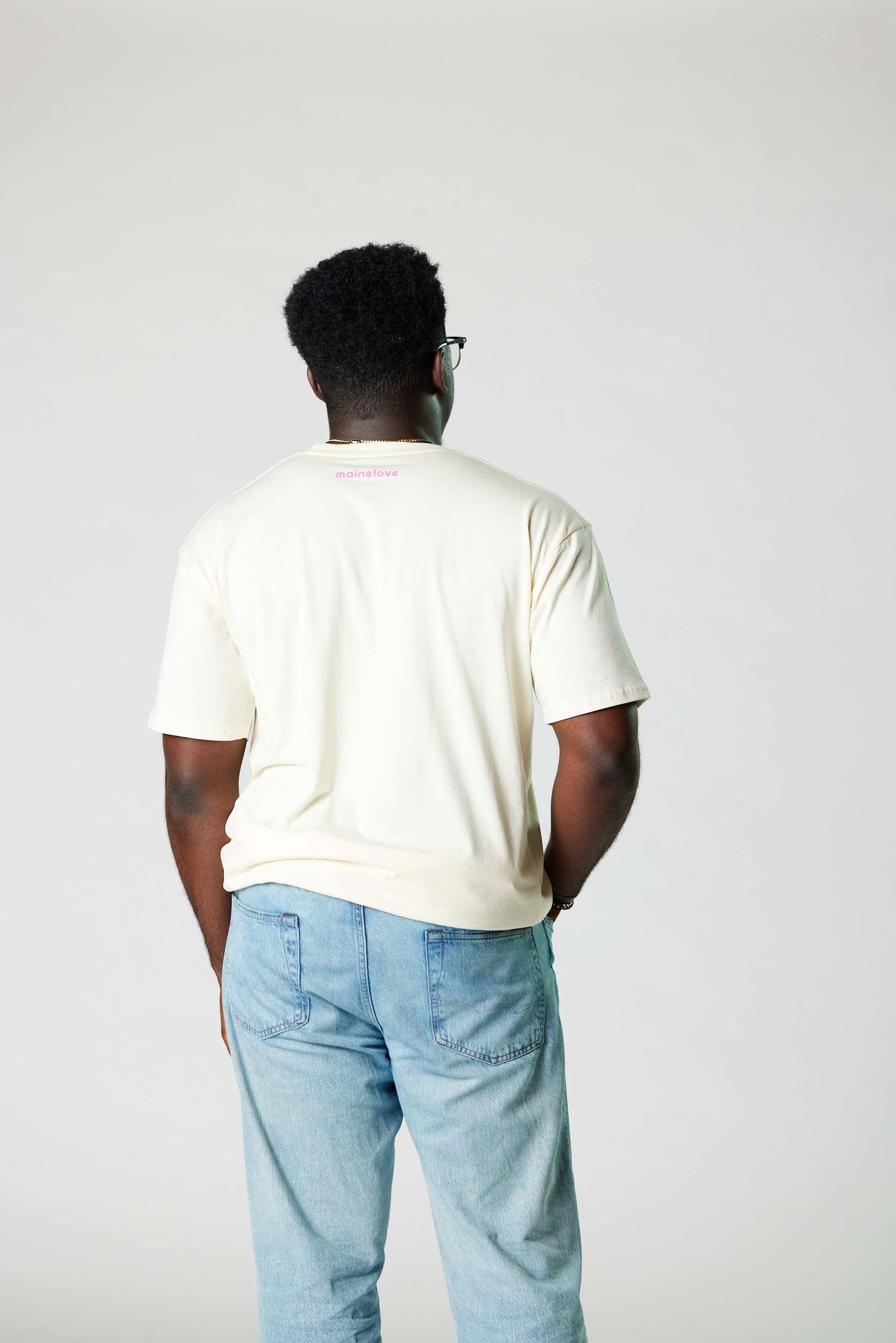 The OG mainelove tee (Ecru/Pink)