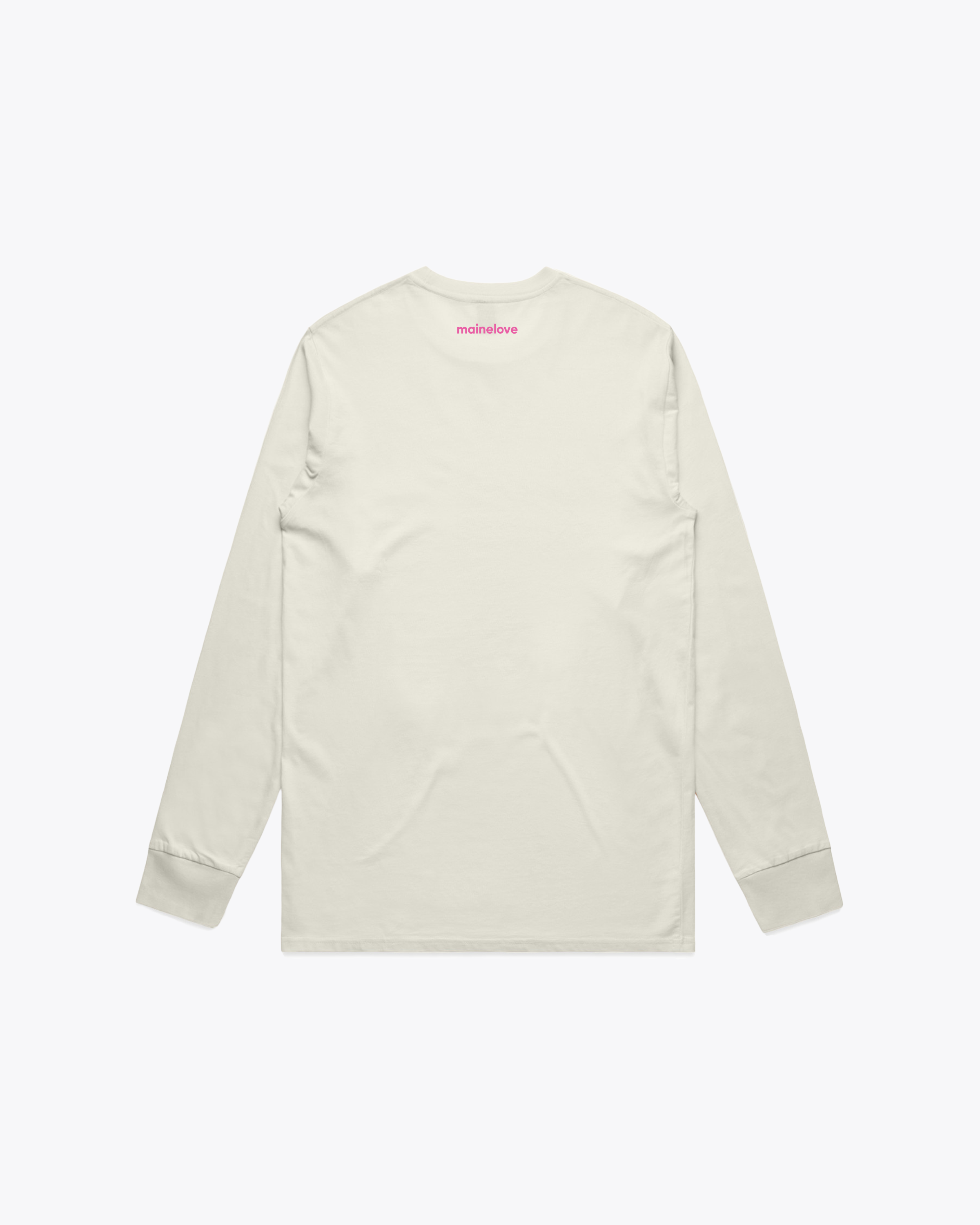 The OG mainelove long-sleeve tee (Ecru/Pink)