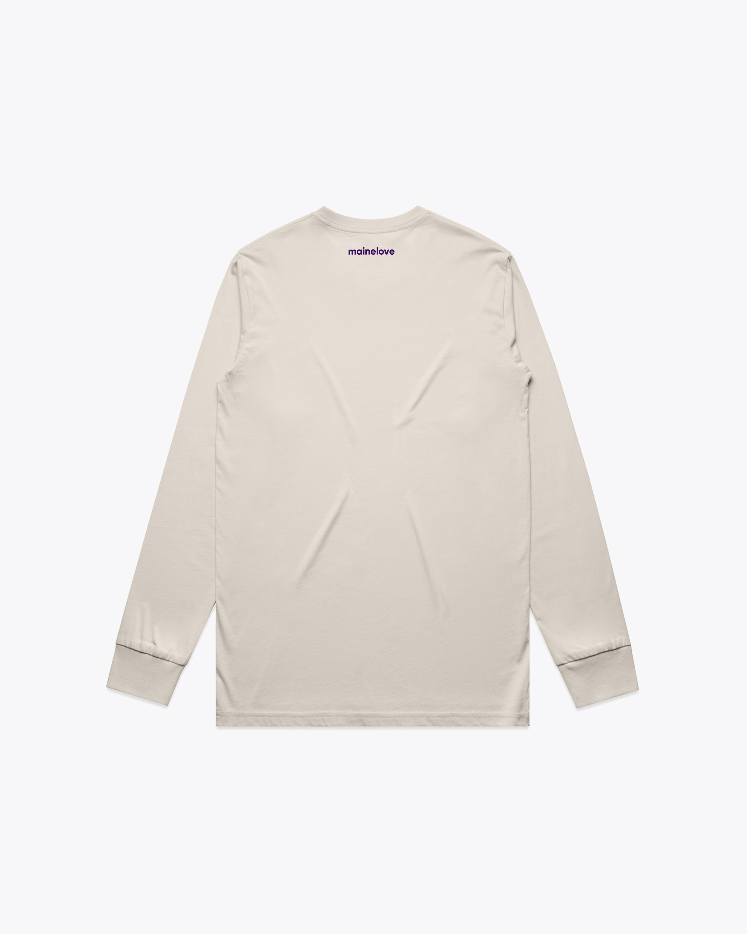 The OG mainelove long-sleeved tee (Bone/Purple)