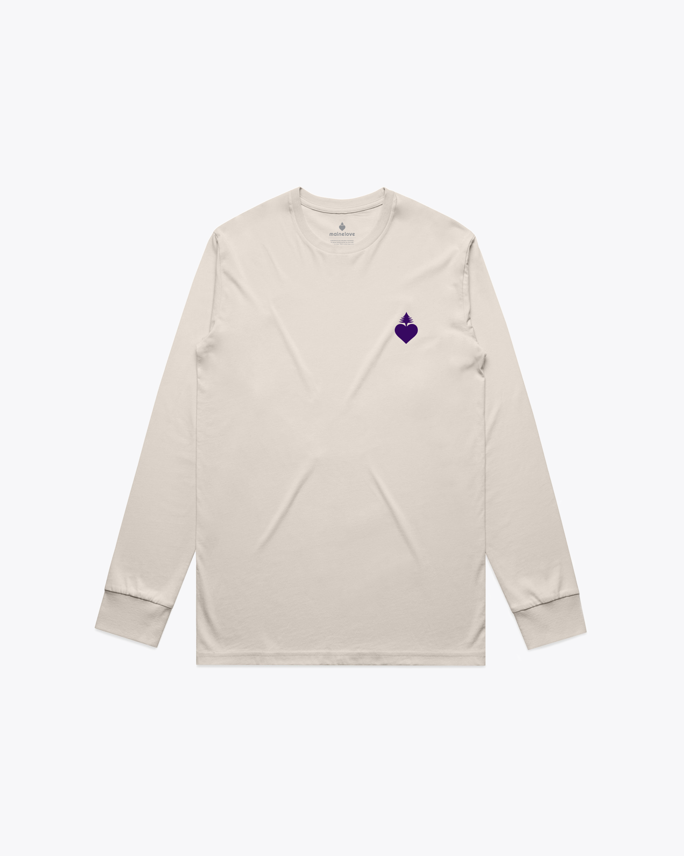 The OG mainelove long-sleeved tee (Bone/Purple)