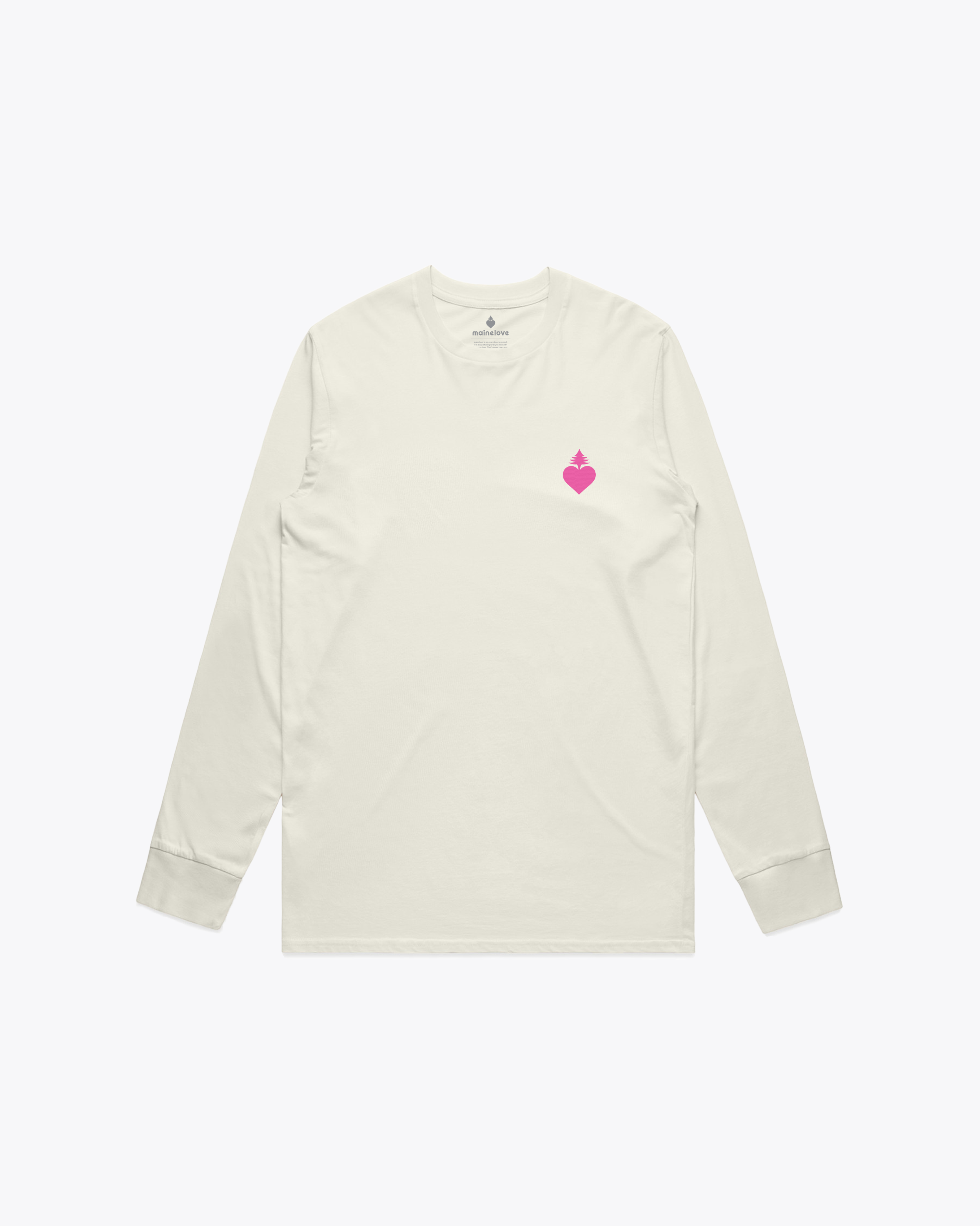 The OG mainelove long-sleeve tee (Ecru/Pink)