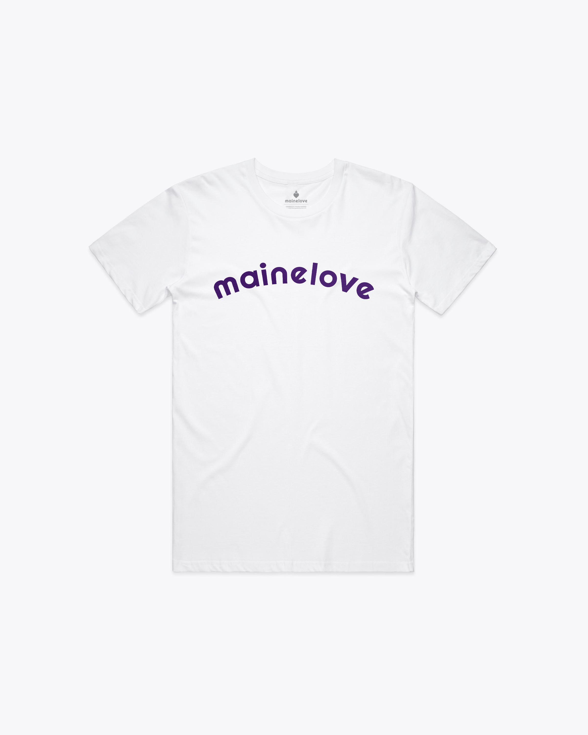 The OG mainelove tee with a twist (White/Purple)